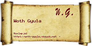 Woth Gyula névjegykártya